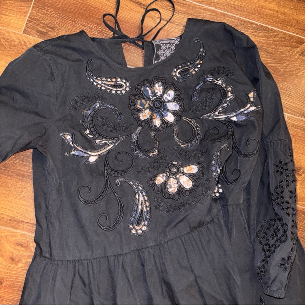 Johnny Was Jade EYELET MINI DRESS Black Size XS - Picture 4 of 14